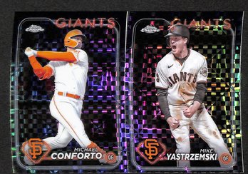 2024 Topps Chrome:  Michael Conforto & Mike Yastrzemski {2 - Refractors}