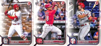 2022 Bowman Chrome:  Juan Yepez {RC}, Alejo Lopez {RC} & Matt Verling {RC}...3 Card 'Rookie' Lot