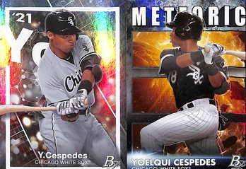 2021 Bowman Platinum:  Yoelqui Cespedes {2 Card Lot}...Meteroic Insert