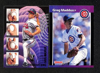 1989 Donruss & 1995 Fleer Ultra:  Greg Maddux {Hall Of Famer}