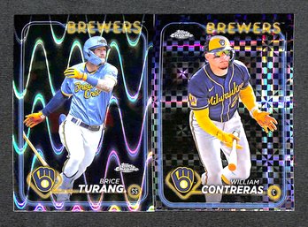 2024 Topps Chrome:  Brice Turang {Raywave} & William Contreas {X-fractor}