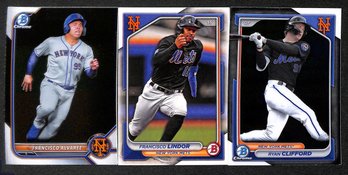 2024 Bowman Chrome:  Francisco Alvarez, Francisco Lindor & Ryan Clifford