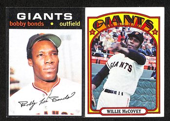 1971  & 1972 Topps:  Bobby Bonds & Willie McCovey {2-Card Lot}