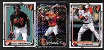 2024 Bowman & Topps Chrome:  Enrique Brandfield, Jr, Tyler Fitzgerald {RC-Mojo Refrac & Max Wagner