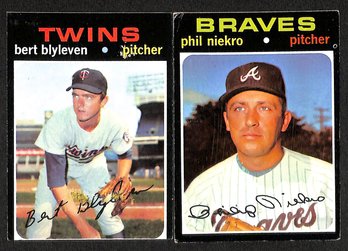 1971 Topps:  Bert Byleven {RC} & Phil Niekro {2 Hall Of Famers}