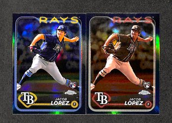 2024 Topps Chrome:  Jacob Lopez {RC & Sephia Version}