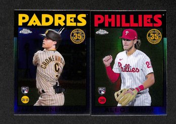 2021 Topps Chrome:  Jake Cronenworth & Alec Bohm { 2 Card 'Rookie' Lot - 35th Anniversary Edition}