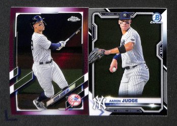 2021 Bowman Chrome & Topps Chrome:  Aaron Judge {2-Card Lot}...Pink Parallel