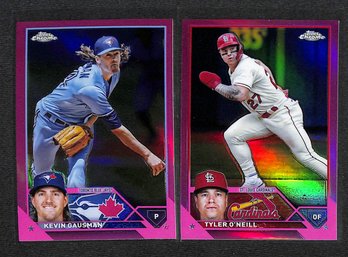 2023 Topps Chrome:  Kevin Gausman & Tyler O'Neill {2-Card Pink Parallel}