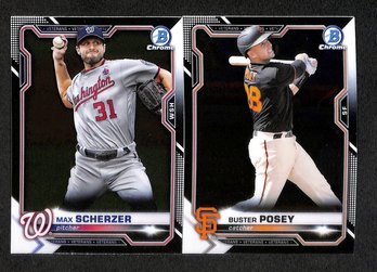 2021 Bowman Chrome:  Max Scherzer & Buster Posey