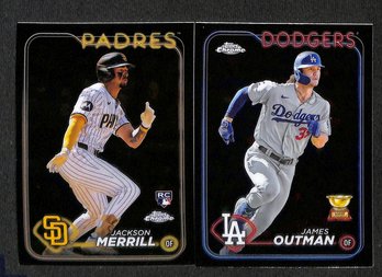 2024 Topps Chrome:  Jackson Merrill {RC} & James Outman {Rookie Gold Cup}