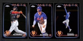 2024 Topps Chrome:  Francisco Alvarez, Pete Alonso  & Brandon Nimmo