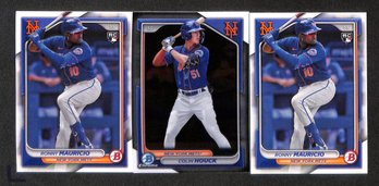 2024 Bowman:  Ronny Mauricio {RC - 2 Cards} & Colin Houck...3 Card Lot