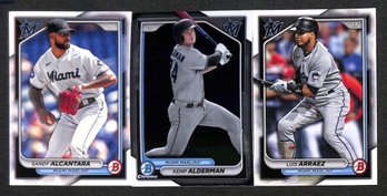 2024 Bowman:  Sandy Alcantara, Kemp Alderman & Luis Arraez {3-Card Lot}