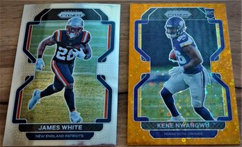 2021 Panini Prizm: James White {RC-'Orange Laser'} & Kene Nwangwu {RC}