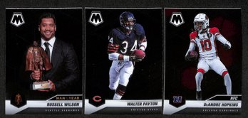 2021 Panini Mosaic:  Russell Wilson, Walter Payton & De'Andre Hopkins {3-Card Lot}