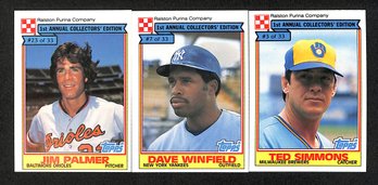 1984 MLBPA:  Jim Palmer, Dave Winfield & Ted Simmons {3-Card Lot}