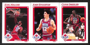 1991 NBA Hoops:  Karl Malone, John Stockton & Clyde Drexler