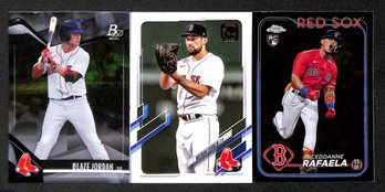 2021 Topps, Topps Chrome & 2021 Bowman Platinum:  Blaze Jordan, Nathan Eovaldi & Cedanne Rafaela