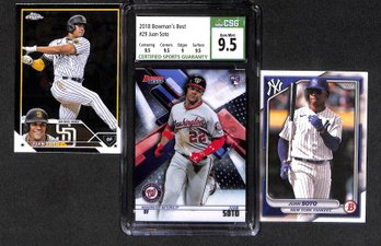 Juan Soto {Rookie Card}:  CSG Gem Mint '9.5' & 2-Card Lot