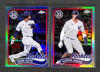 2024 Topps Chrome:  Juan Soto & Aaron Judge {2-Card 35th Anniversary}