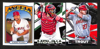 2021 Topps Heritage & Topps Fire:  Albert Pujols, Yadier Molina & Mike Trout