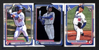 2024 Bowman:  Jaron Elkins {1st}, Josue De Paulo & Yoshinobu Yamamoto {RC}