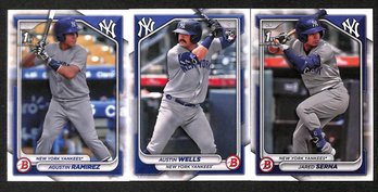 2024 Bowman:  Austin Ramirez {1st}, Austin Wells {RC} & Jared Serna {1st}