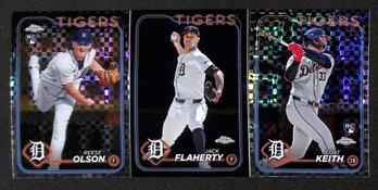 2024 Topps Chrome:  Reece Olson {RC-Refractor}, Jack Flaherty & Colt Keith {RC-Refractor}