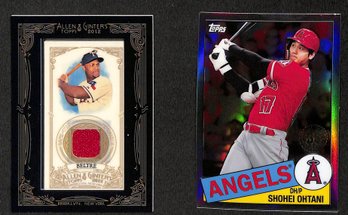 2012 Allen & Ginter Relic:  Adrian Beltre' {Hall Of Famer} & 2020 Shohei Ohtani {35th Anniversary Edition}