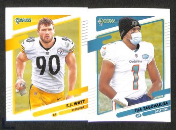 2021 Panini Donruss:  TJ Watt & Tua Tagovailoa