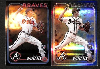 2024 Topps Chrome:  Allan Winans {RC} ...2 Card Lot - 1 X Sepia Card