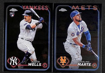 2024 Topps Chrome:  Austin Wells {RC}  & Starling Marte