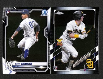 2021 Bowman Chrome & Topps Chrome:  Deivi Garcia {RC} & Jake Cronenworth {RC & Gold Cup}