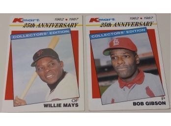 Topps 1987:  Bob Gibson & Willie Mays (25th Anniversary Edition)