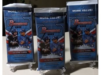 Bowman 2022 'Fat Packs':  3-Pack Lot For 57 Total Cards!
