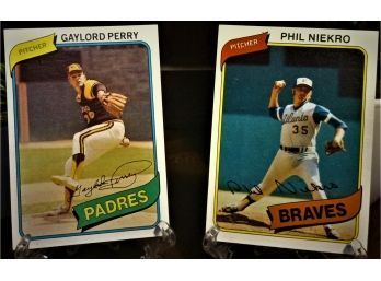 1980 Topps:  Gaylord Perry & Phil Niekro {2 Hall Of Famers}