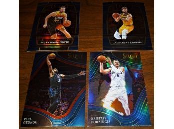 2021 - 22 Panini Select NBA: Bojan Bogdanovich, Domantas Sabonas, Paul George & Kristaps Porzigis {4 Card Lot}