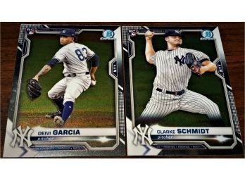 2021 Bowman Chrome:  Deivi Garcia & Clarke Schmidt (Yankees Prospect Pitchers)