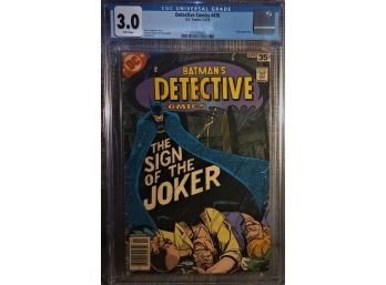 Batman Detectives Comic #476:  The Sign Of The Joker {CGC 3.0}