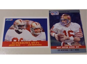 1990 Fleer & 1990 Pro Set:  Jerry Rice & Joe Montana (Super Bowl MVPs)...2 Card Lot