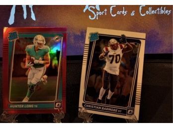 2021 Panini Donruss Football:  Hunter Long & Christian Barmore  {2-Card Rated Rookie Lot}