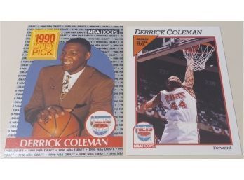 1990 & 1991 NBA Hoops:  Derrick Coleman (Lottery Draft Pick - Rookie Of Year Card)