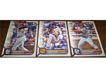 Bowman 2022:  Yadier Molina, Jacob DeGrom & Nolan Arenado {3 Card Lot}