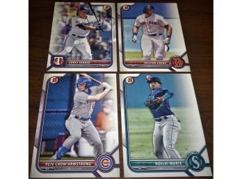 2022 Bowman:  Corey Seager, Triston Casas, Pete Crow Armstrong & Noelvi Marte {4 Card Lot}