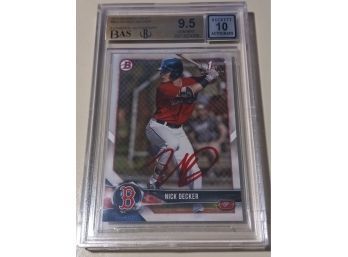 2018 Topps:  Nick Decker (Bowman 1st Card - Autograph)...BGS Autograph Authentication