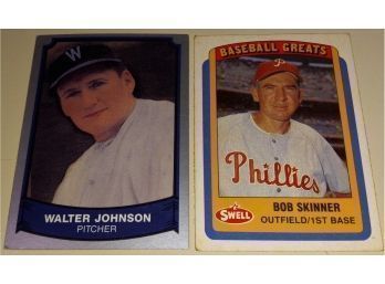 1989 Pacific Trading Cards & 1990 Phil. Chewing Card Co.:  Walter Johnson & Bob Skinner