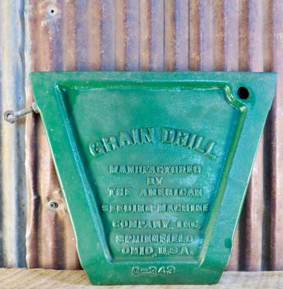 Vintage The American Seeding Company, Grain Drill Cover, Cast Iron, 0-343