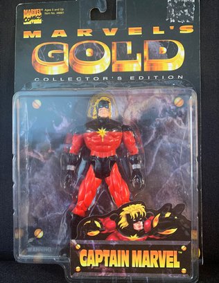 1997 Toy Biz, Marvel's Gold Collector's Edition, Captain Marvel, NIP