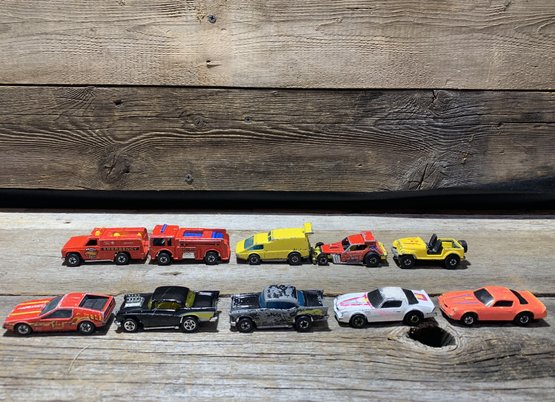Vintage 1970s-80s Hot Wheels Cars, '57 Chevy, Greased Gremlin, & More (10)